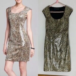 Sue Wong Nocturne NWT leopard print sequinned mini dress size 0